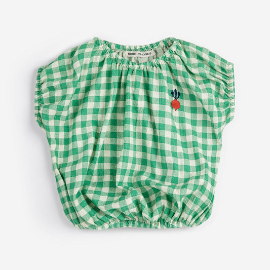 Pixel Sugar Beet Vichy Woven Blouse, Green