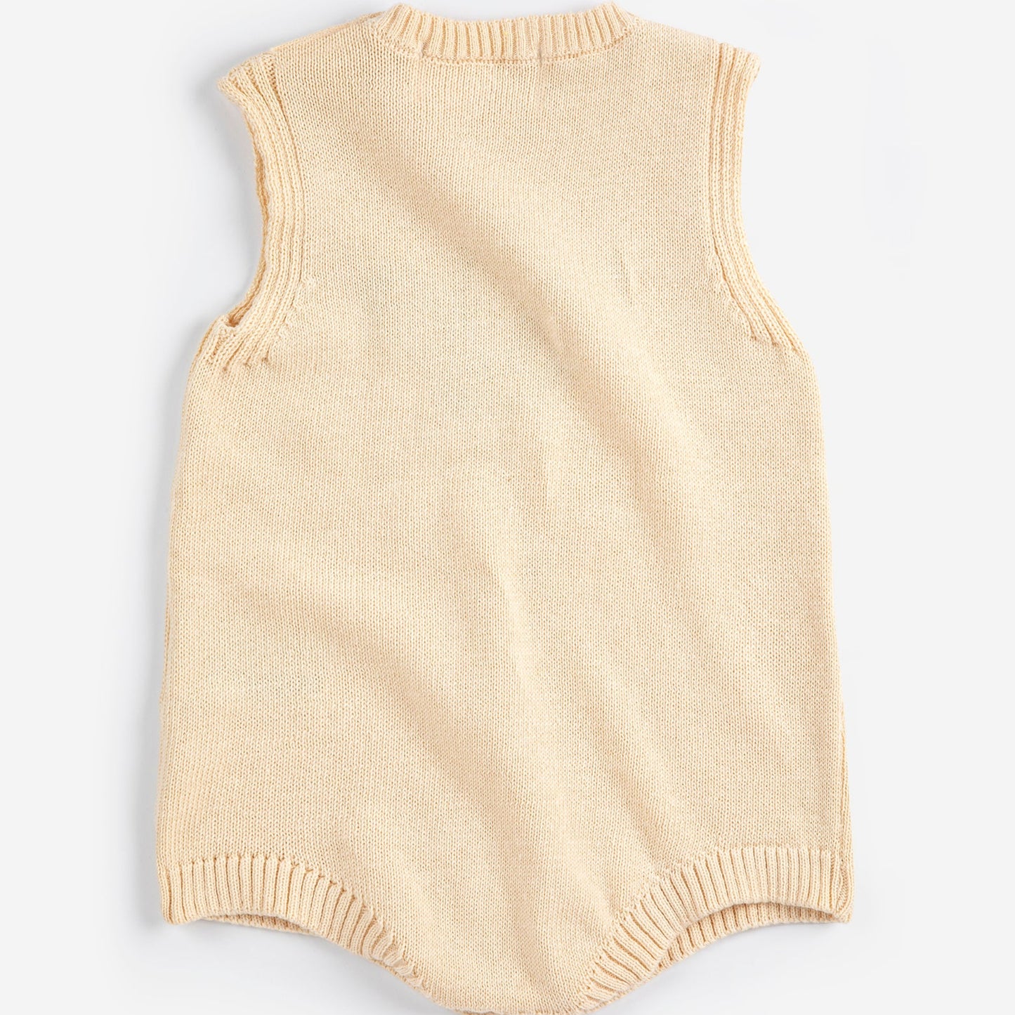 Pixel Sugar Beet Knitted Romper, White