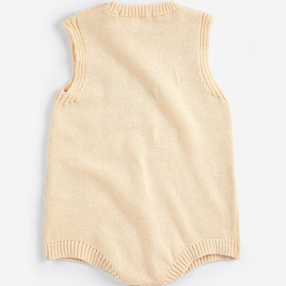 Pixel Sugar Beet Knitted Romper, White