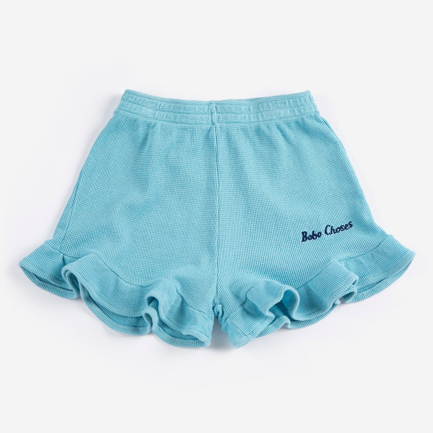 Bobo Choses Ruffled Shorts, Light Blue