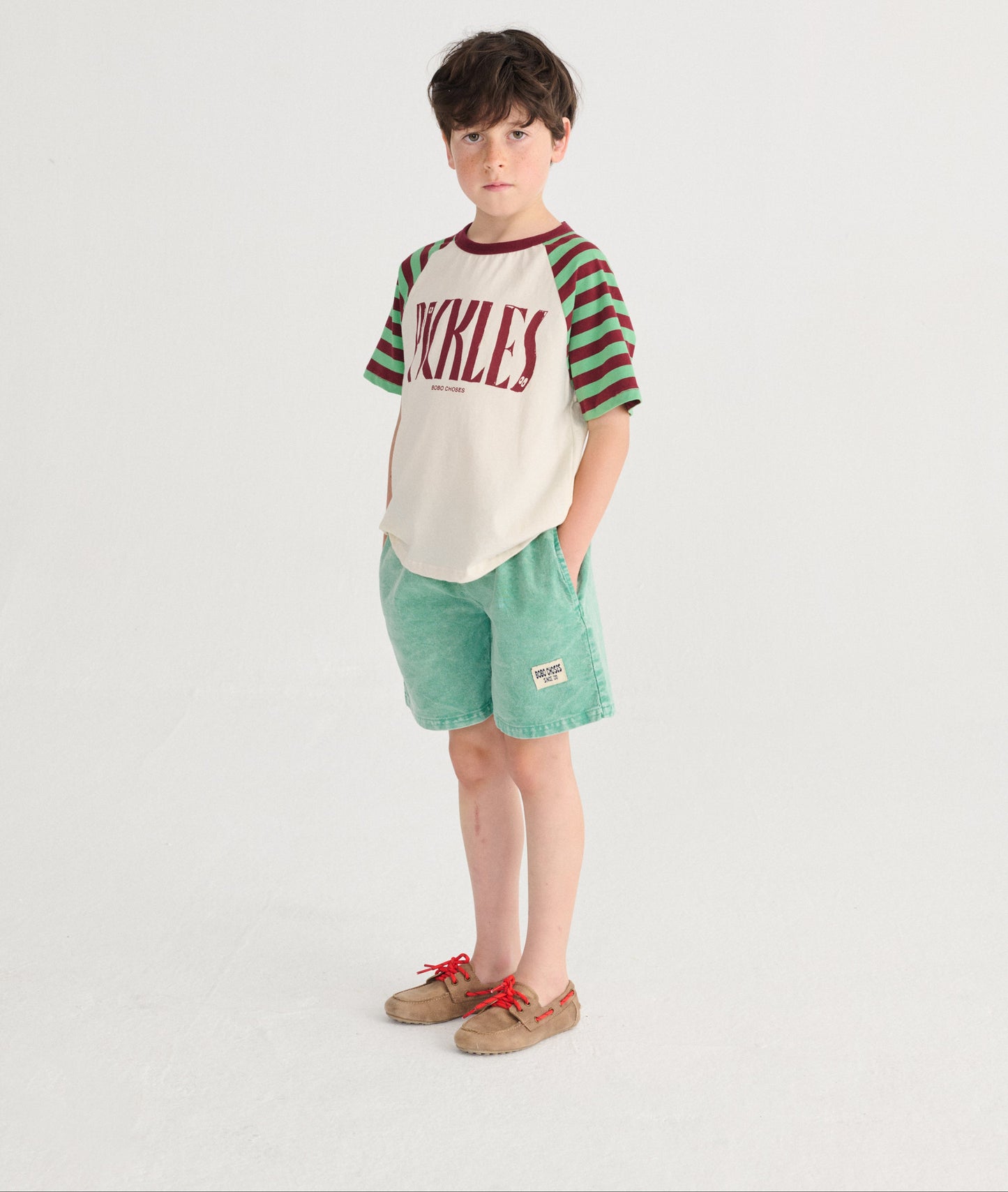 Bobo Choses Since 09 Woven Bermuda Shorts, Green