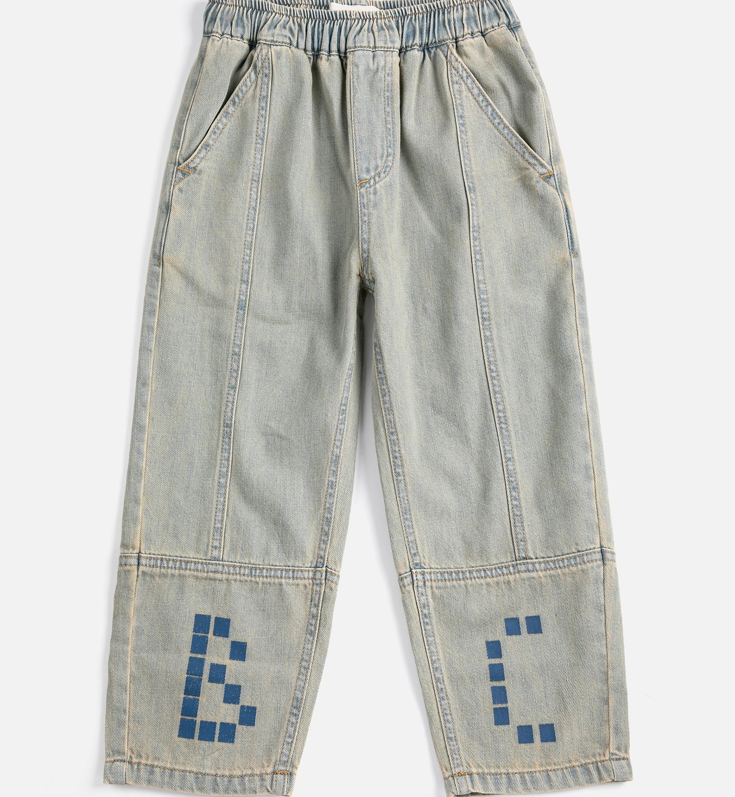 Square Bobo Choses Denim Pants, Prussian Blue