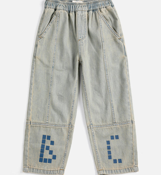 Square Bobo Choses Denim Pants, Prussian Blue