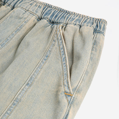 Square Bobo Choses Denim Pants, Prussian Blue