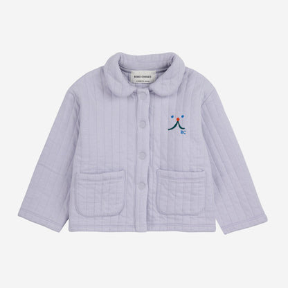 Baby Funny Face Quilted Buttoned Sweatshirt, Lavender