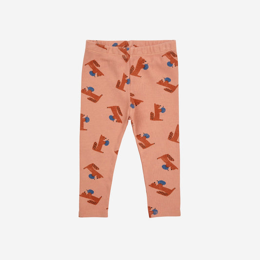 Baby Hungry Squirrel all over Leggings, Light Brown