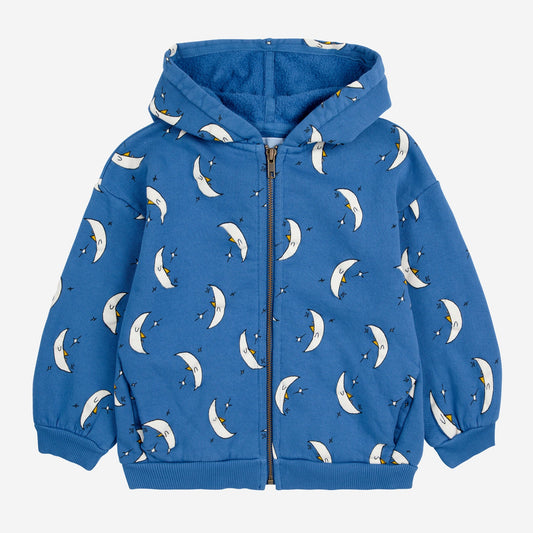 Beneath the Moon All Over Zipped Hoodie, Blue