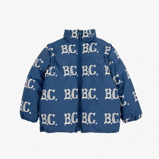 B.C Vintage all over padded Anorak, Midnight Blue