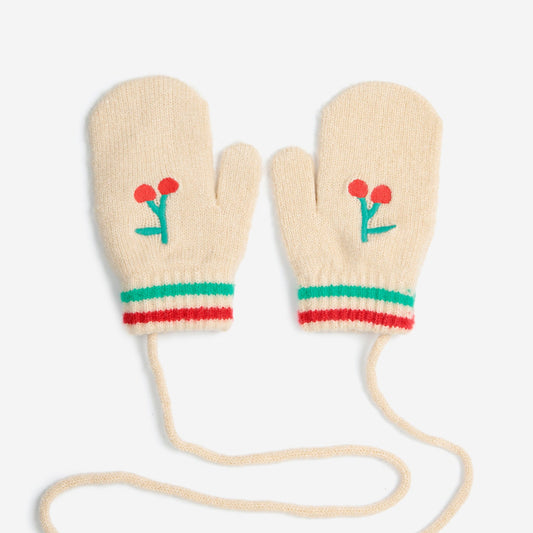 Baby Cherry knitted Mittens