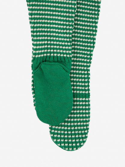 Race Car Knitted Footed Leggings, Light Green