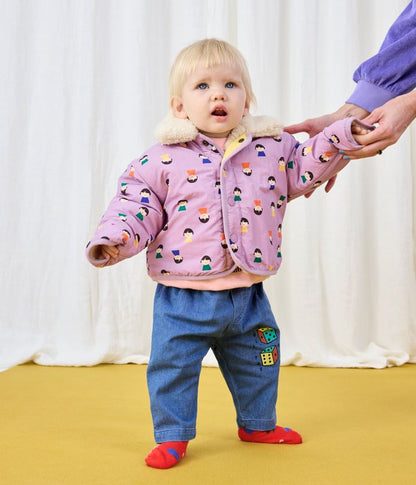 Baby Roll The Dice Light Denim Pants, Navy Blue