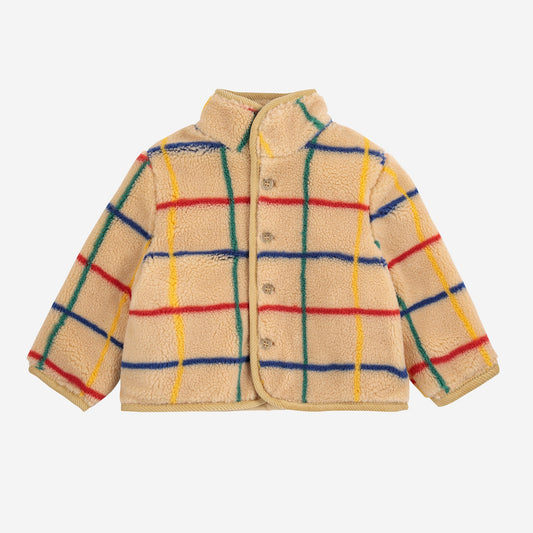 Stripe Color Sheepskin Jacket, Off White