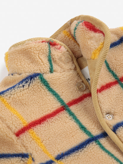 Stripe Color Sheepskin Jacket, Off White