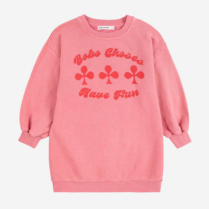 Have Fun Sweatshirt Dress, Pink