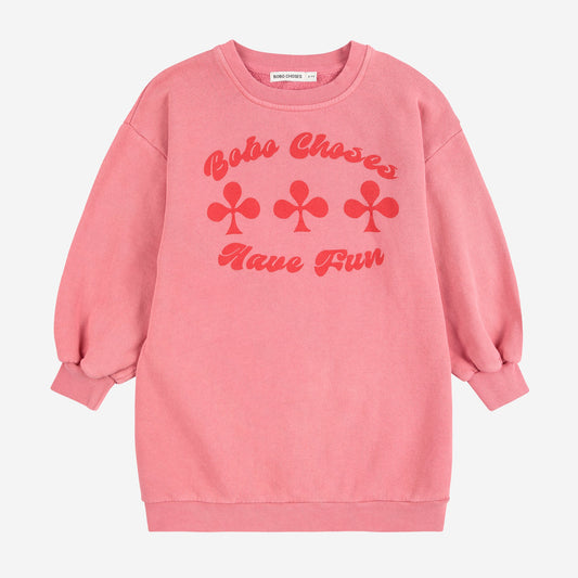 Have Fun Sweatshirt Dress, Pink