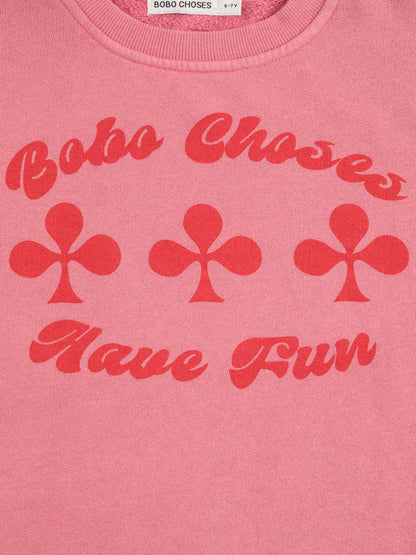 Have Fun Sweatshirt Dress, Pink