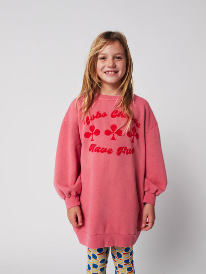 Have Fun Sweatshirt Dress, Pink
