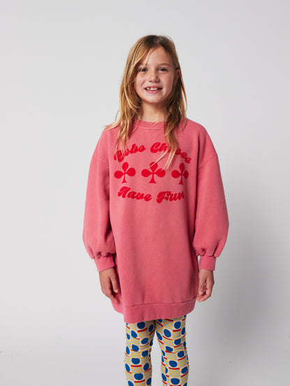 Have Fun Sweatshirt Dress, Pink