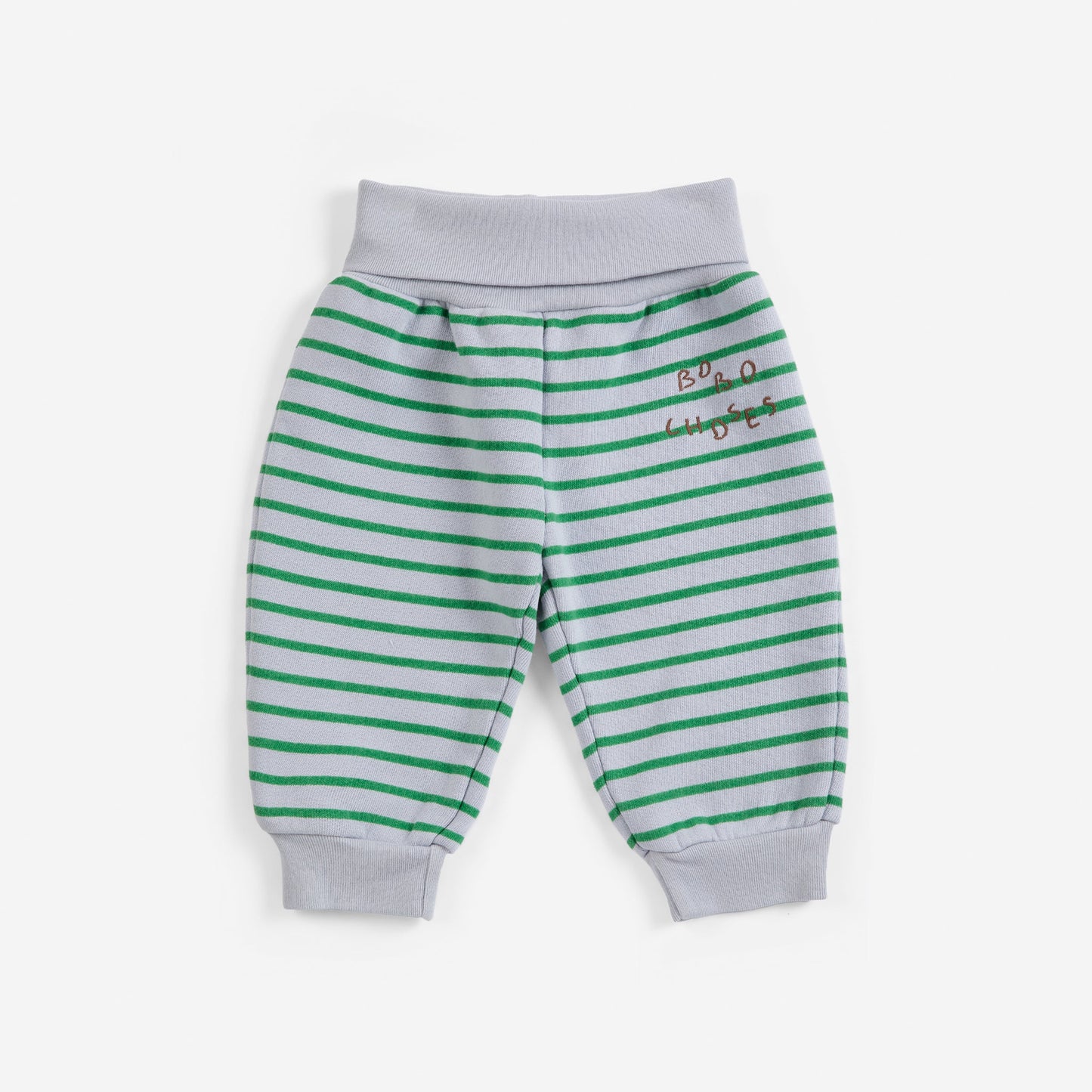 Bobo Choses Stripes Jogging Pants, Green Stripes