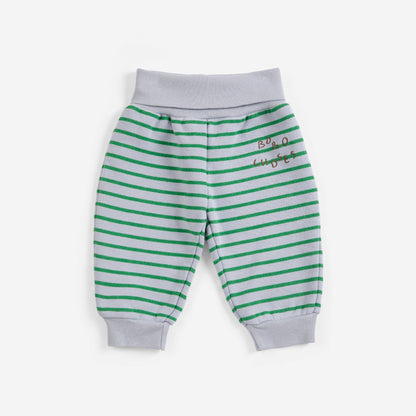 Bobo Choses Stripes Jogging Pants, Green Stripes