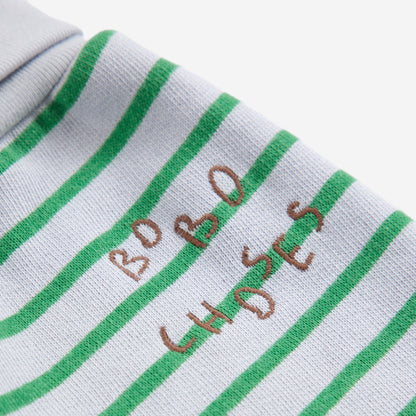 Bobo Choses Stripes Jogging Pants, Green Stripes