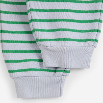 Bobo Choses Stripes Jogging Pants, Green Stripes