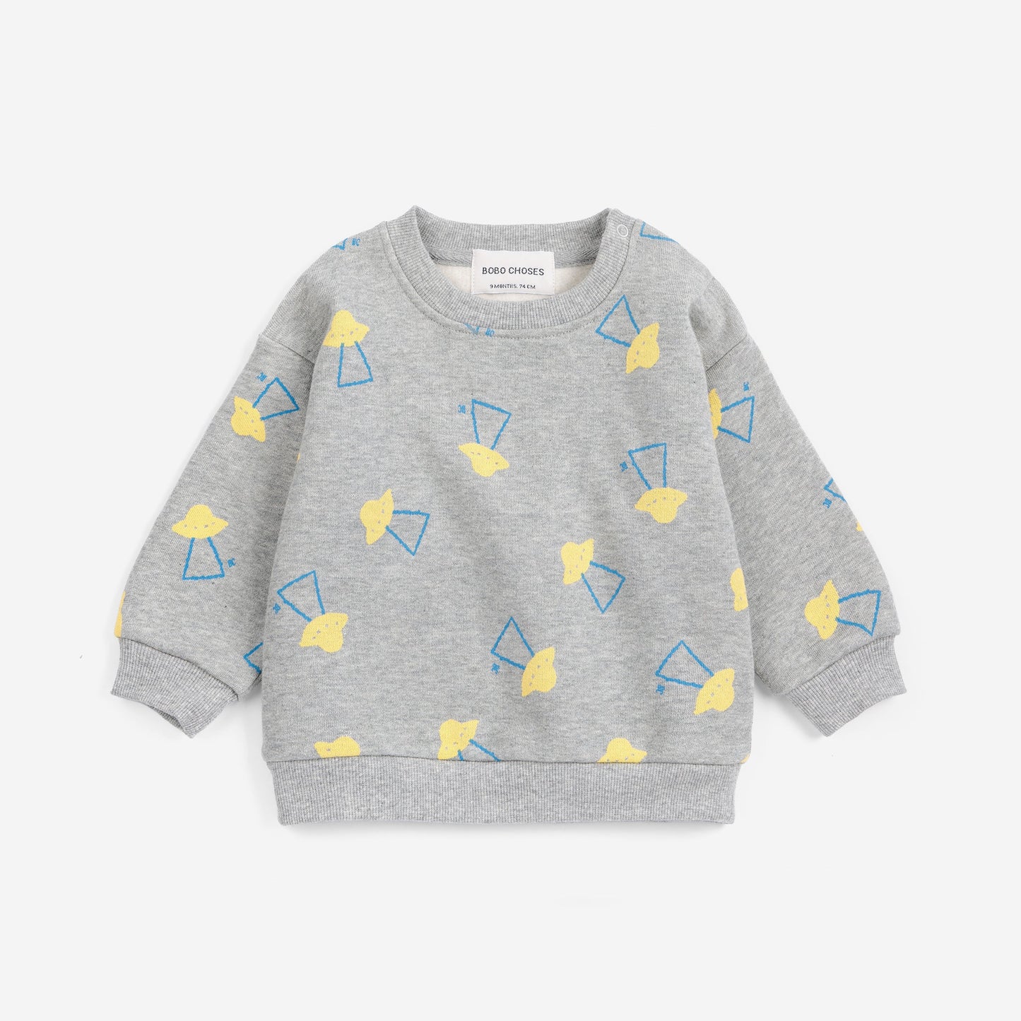 Pixel Abduction All Over Sweatshirt, Light Heather Grey