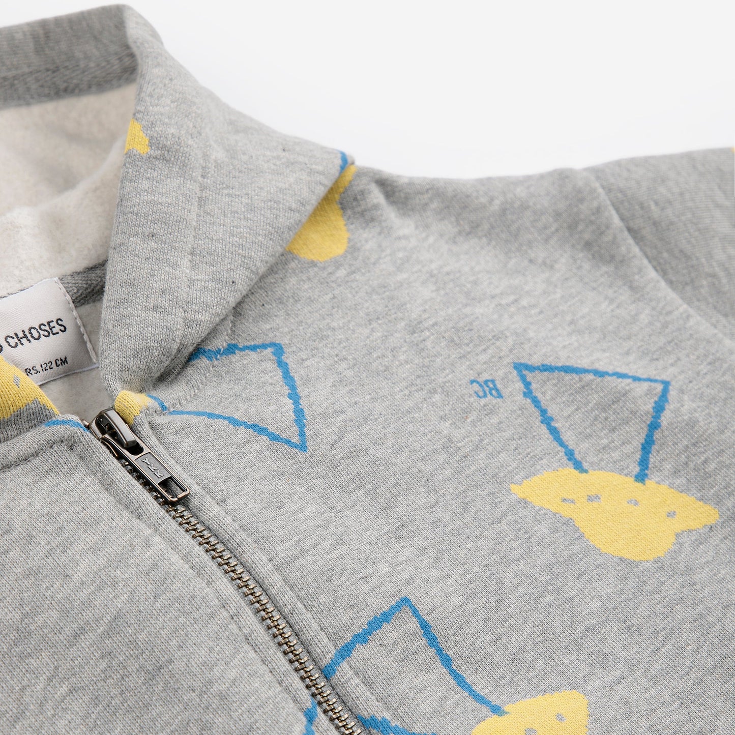 Pixel Abduction All Over Zipped Hoodie, Light Heather Grey