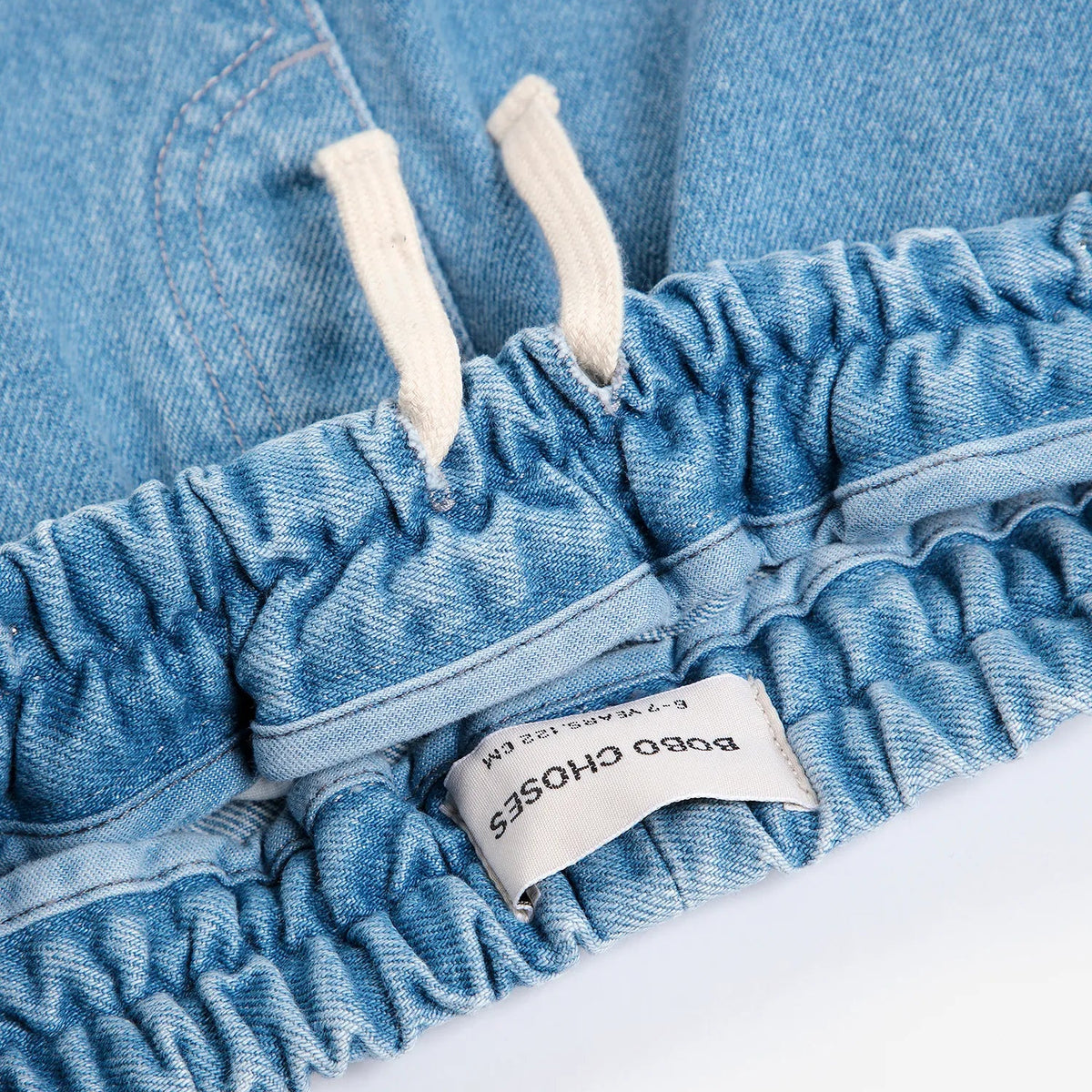 Bobo Choses Embossed Denim Pants, Blue