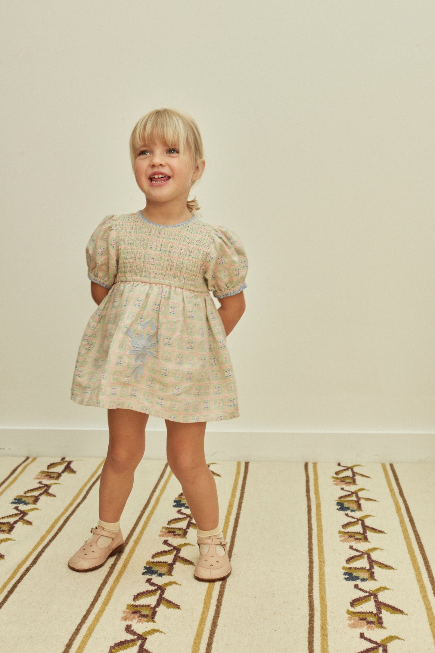 Baby Noemie Dress, Rosepanel Mint