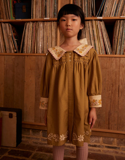 Baby Bette Dress, Dried Moss