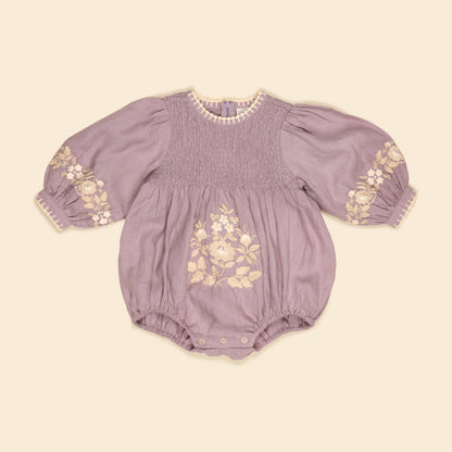 Baby Noemie Romper, Dusky Lavender