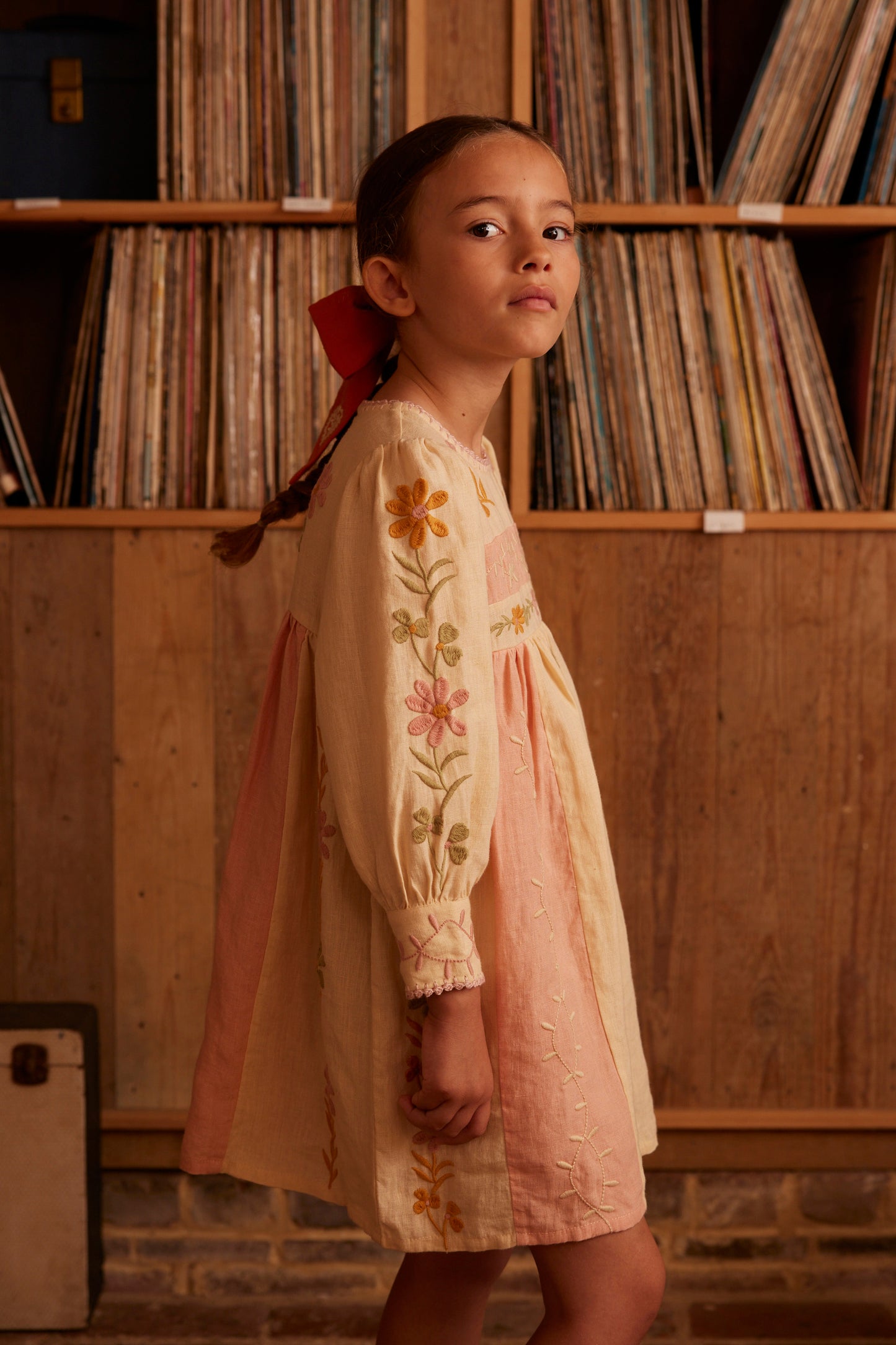 Baby Pascale Dress, Cashew & Ribbon Pink