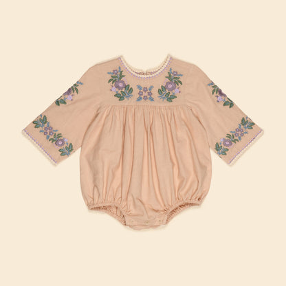 Baby Stevie LS Romper, Dried Rose