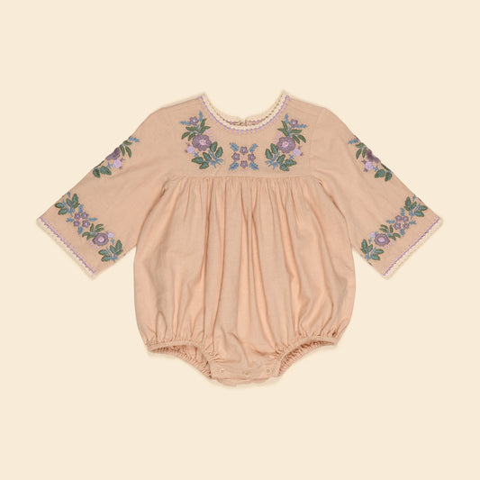 Baby Stevie LS Romper, Dried Rose