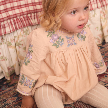 Baby Stevie LS Romper, Dried Rose