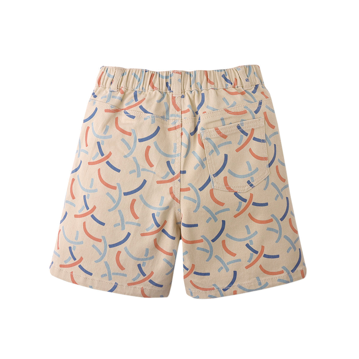 Boys Alfie Shorts in Hoops All-Over Print, Khaki