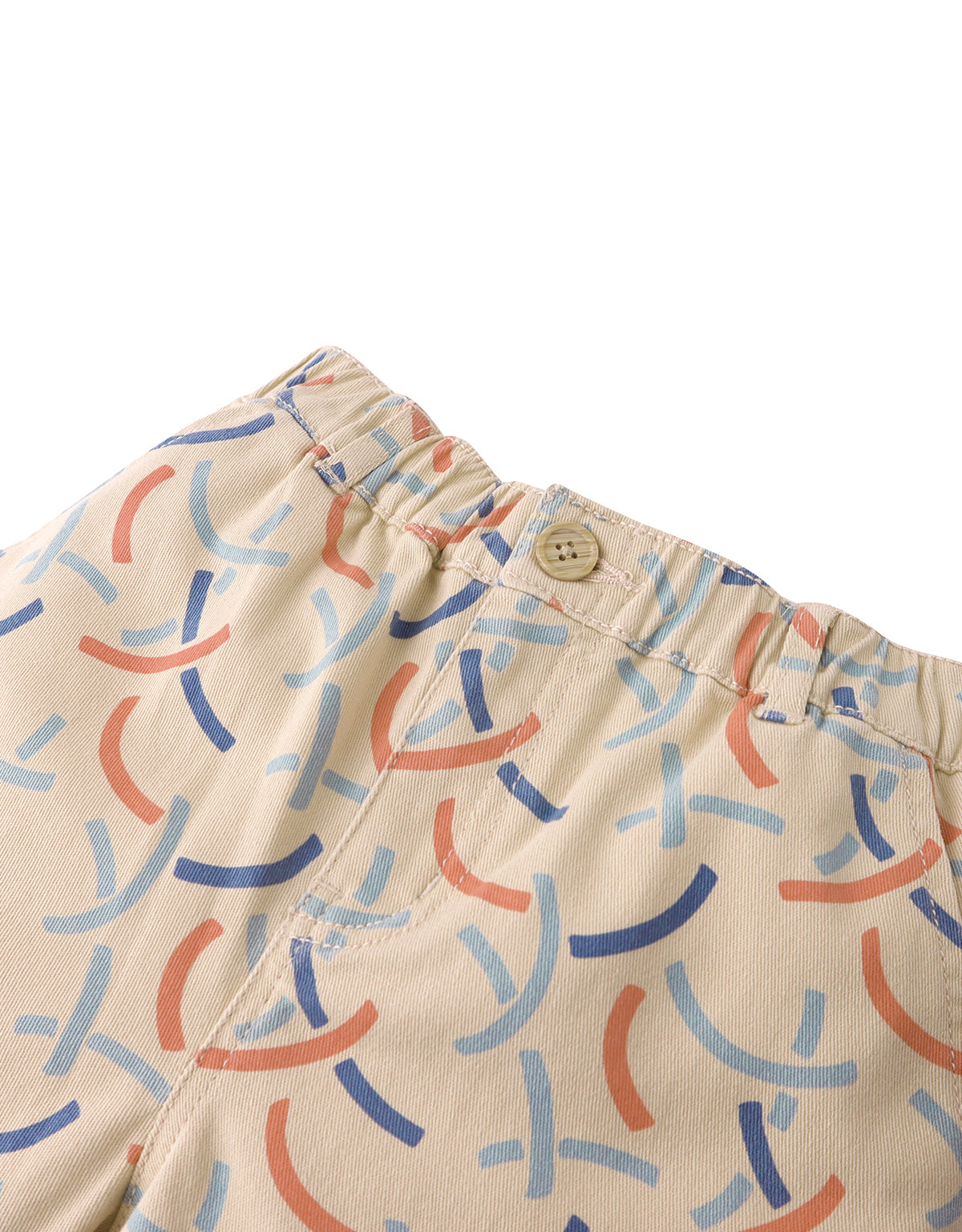 Boys Alfie Shorts in Hoops All-Over Print, Khaki