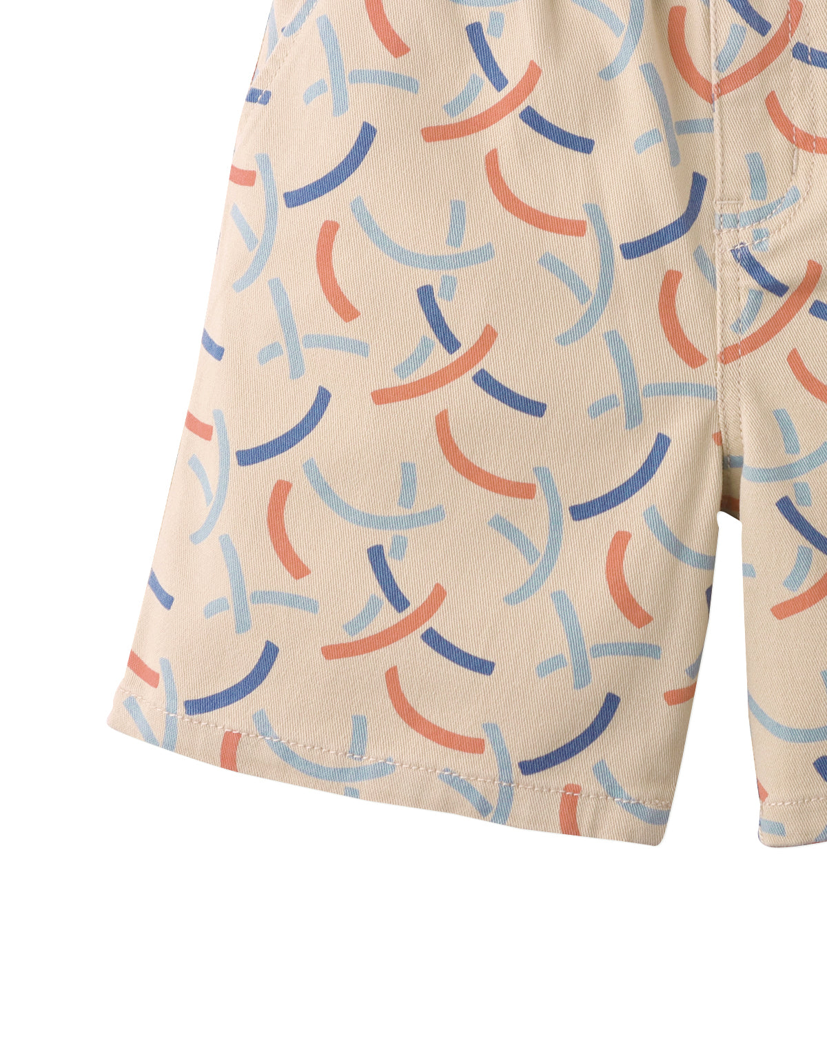 Boys Alfie Shorts in Hoops All-Over Print, Khaki