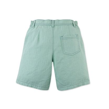 Boys Gino Bermuda Shorts with Contrast Stitching, Green