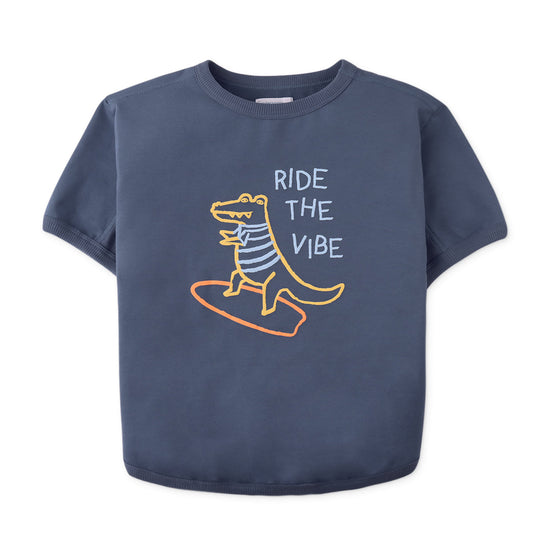 Chalice Cotton Jersey Barrel Tee, Blue