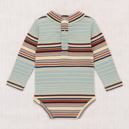 Baby Long Sleeve Scout Onesie, Overcast Patio Stripe
