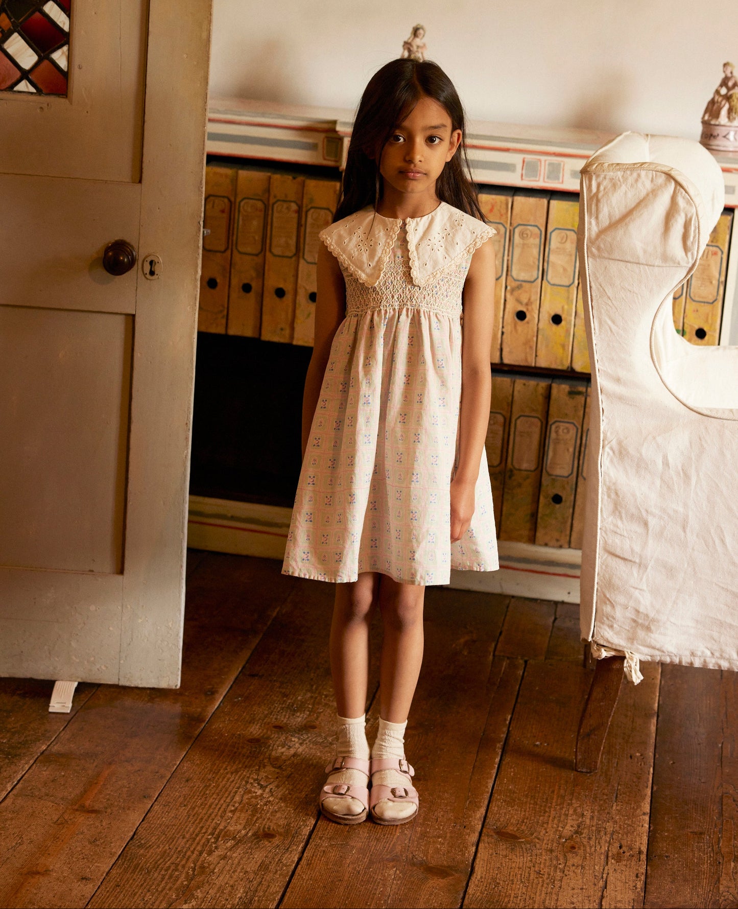 Cornelia Sleeveless Smock Dress, Rosepanel Mint