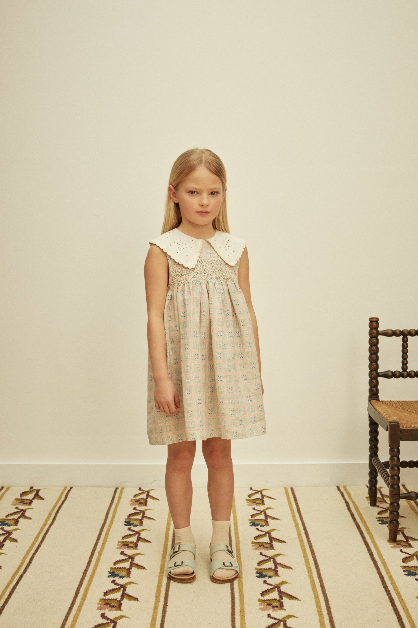 Cornelia Sleeveless Smock Dress, Rosepanel Mint