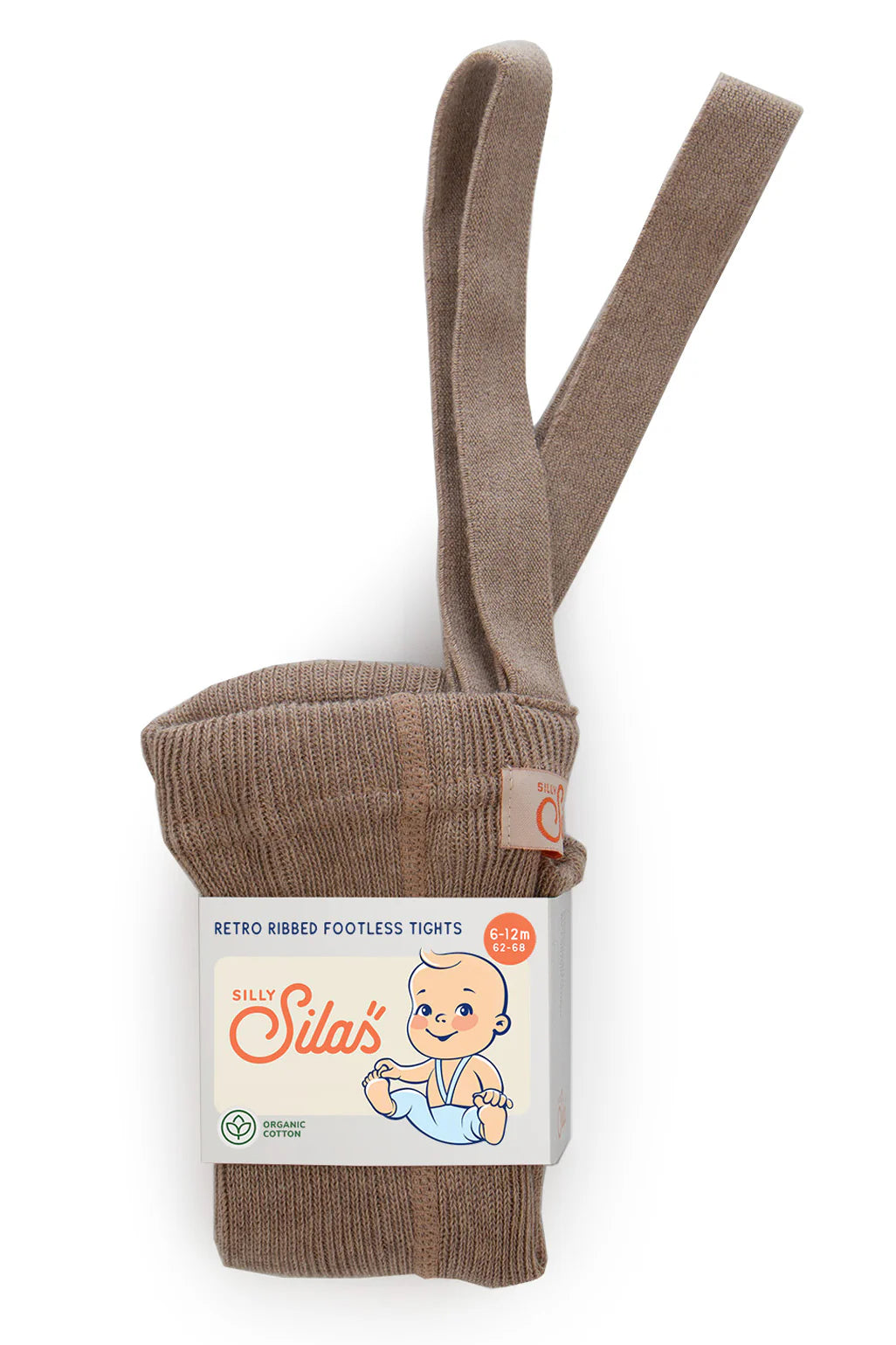Silly Silas Ribbed Footless Tights, Cocoa Blend