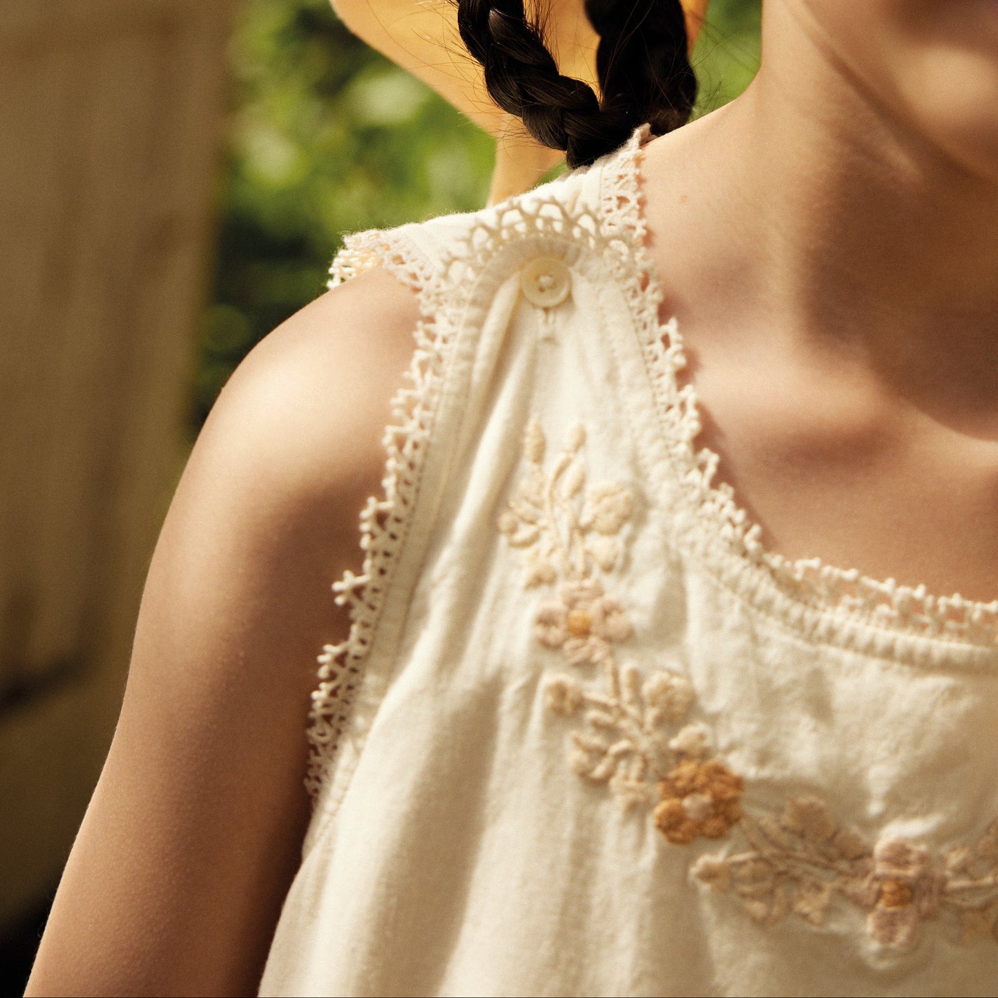Clarita Dress, Cream/Peach Yogurt