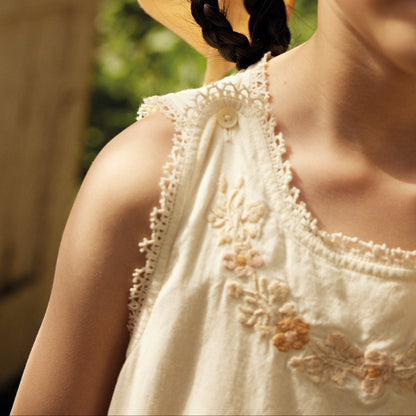 Clarita Dress, Cream/Peach Yogurt