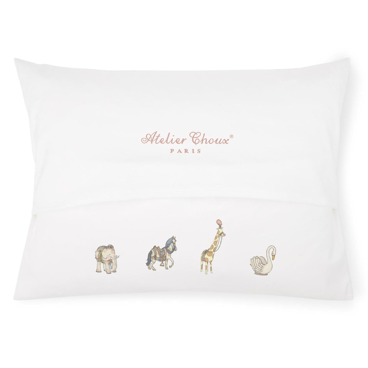 Satin Cushion, Carousel Blue