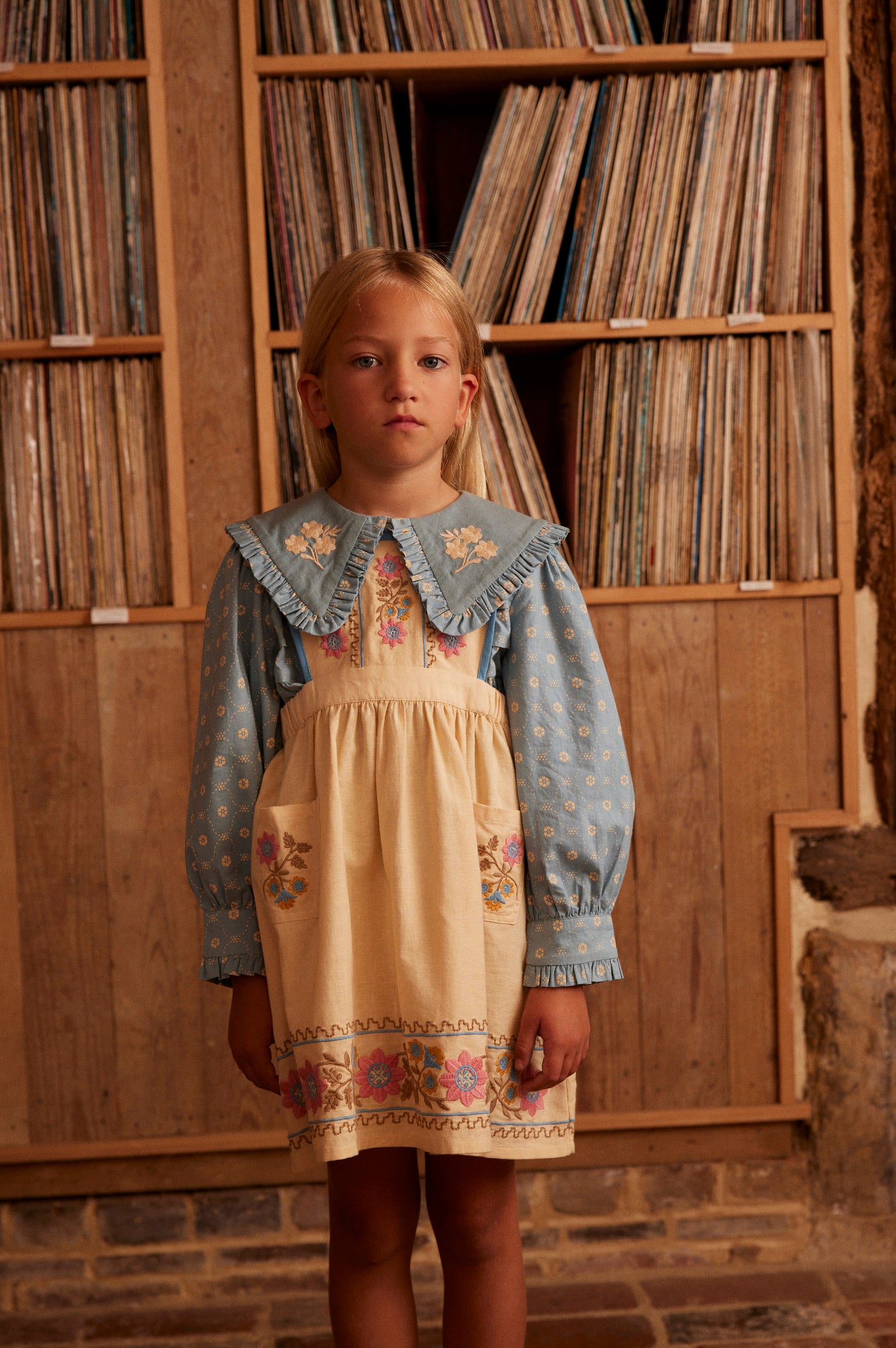 Dionne Blouse, Quilt Calico Blue Pebble