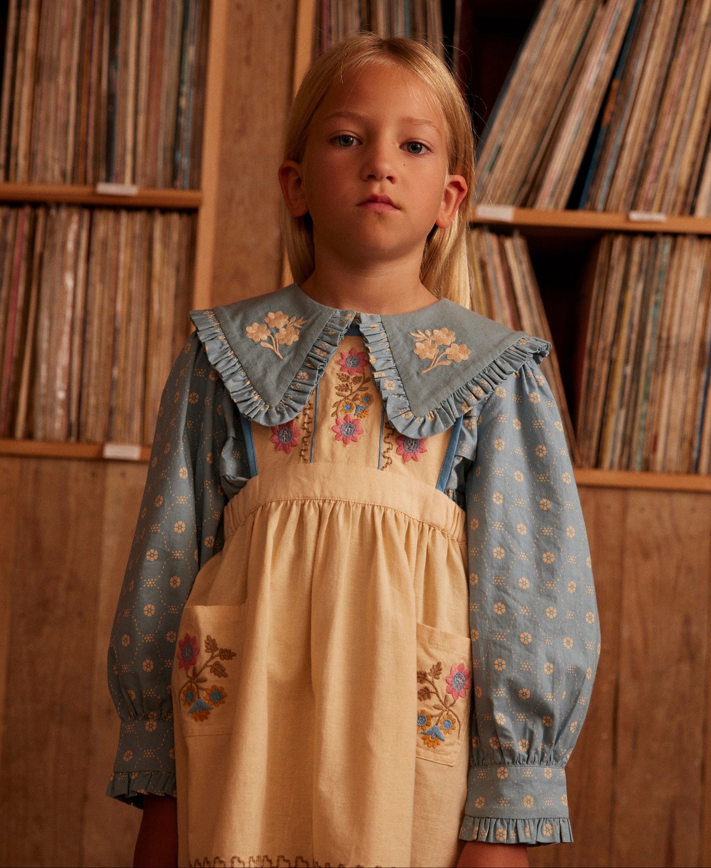 Dionne Blouse, Quilt Calico Blue Pebble